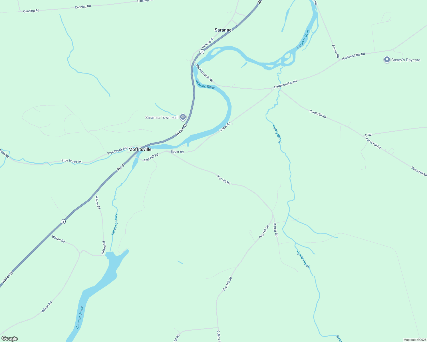 map of restaurants, bars, coffee shops, grocery stores, and more near 32 Pup Hill Road in Saranac