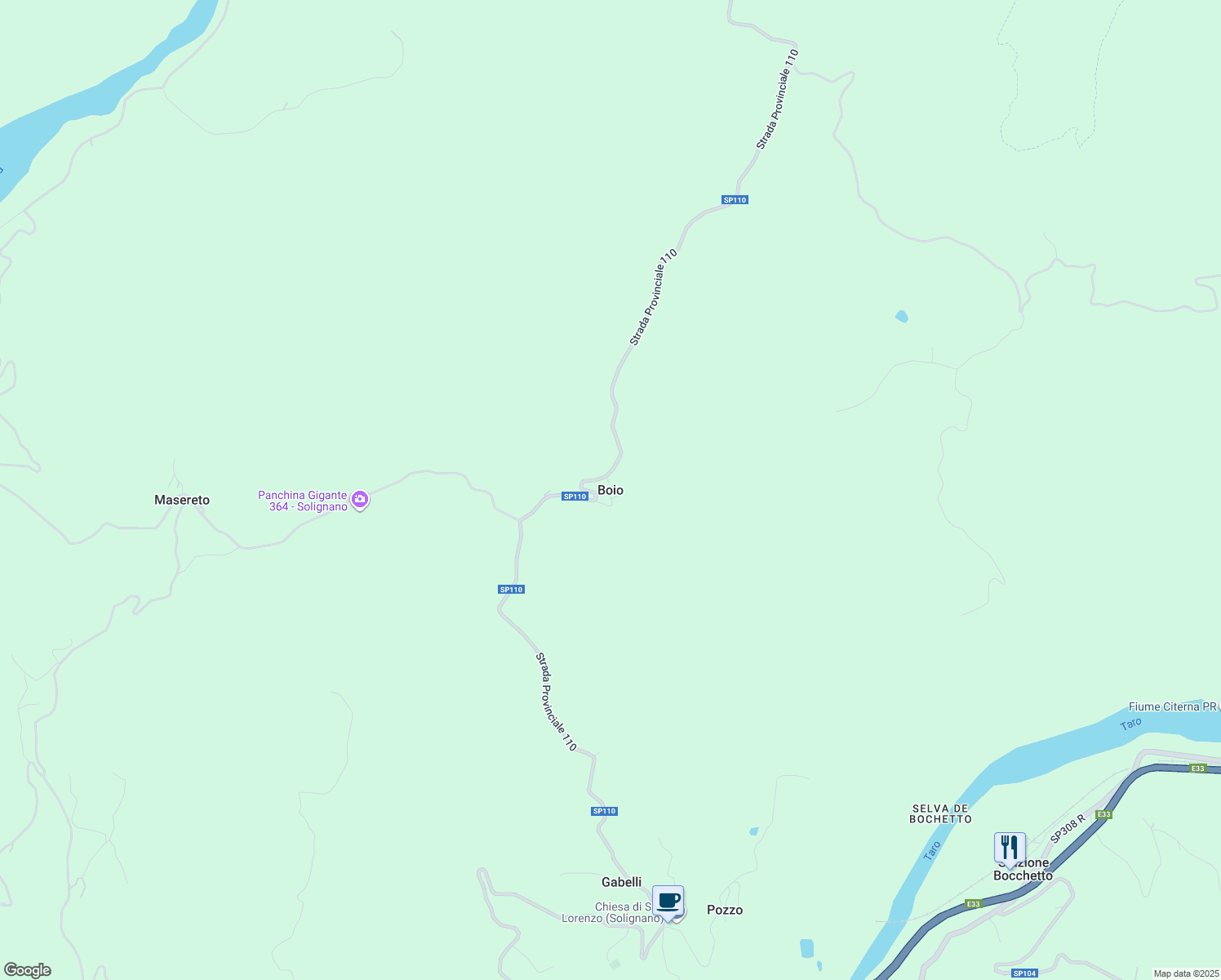 map of restaurants, bars, coffee shops, grocery stores, and more near 74 Località Boio in Boio