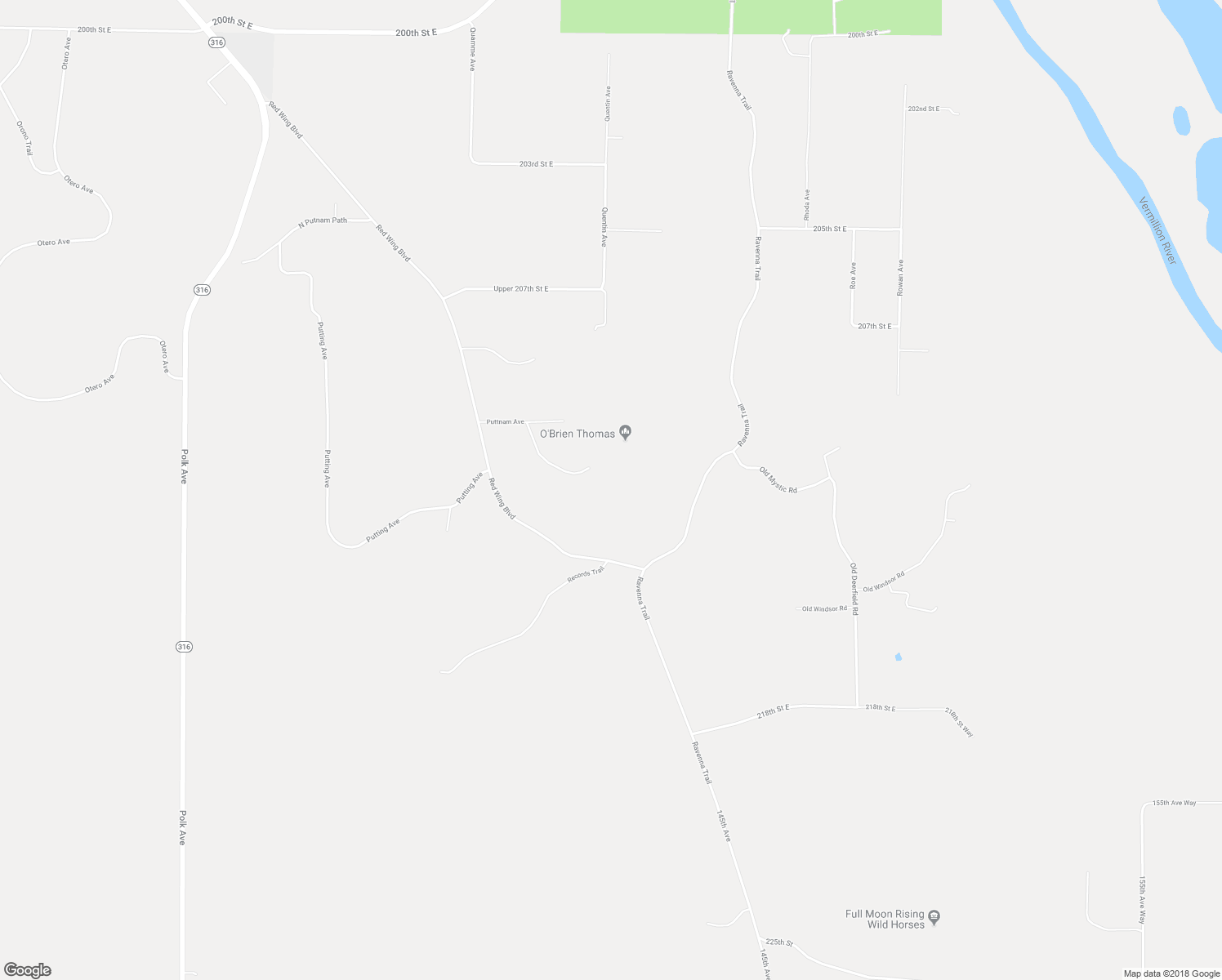 map of restaurants, bars, coffee shops, grocery stores, and more near 21032 Red Wing Boulevard in Hastings