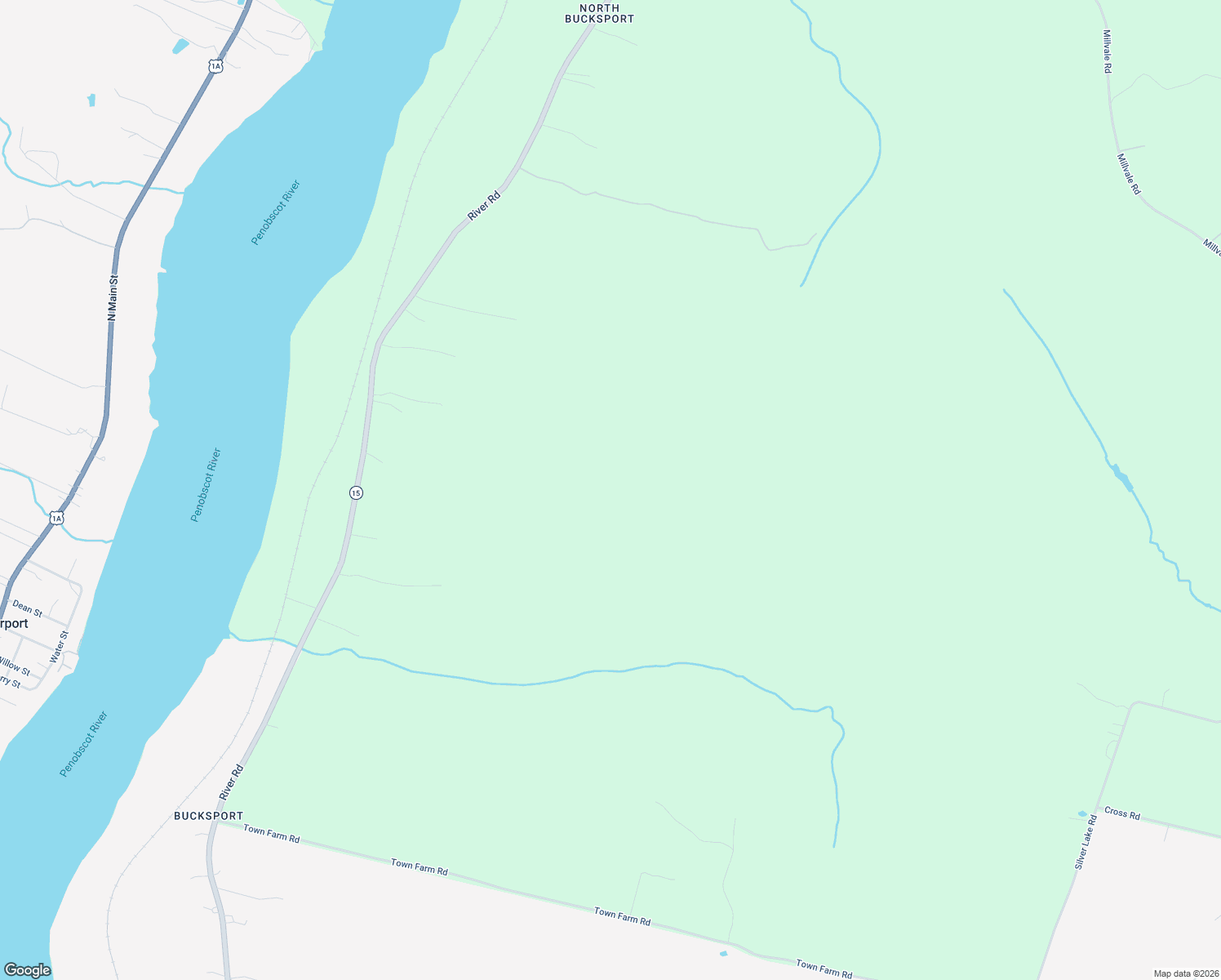 map of restaurants, bars, coffee shops, grocery stores, and more near 1083 River Road in Bucksport