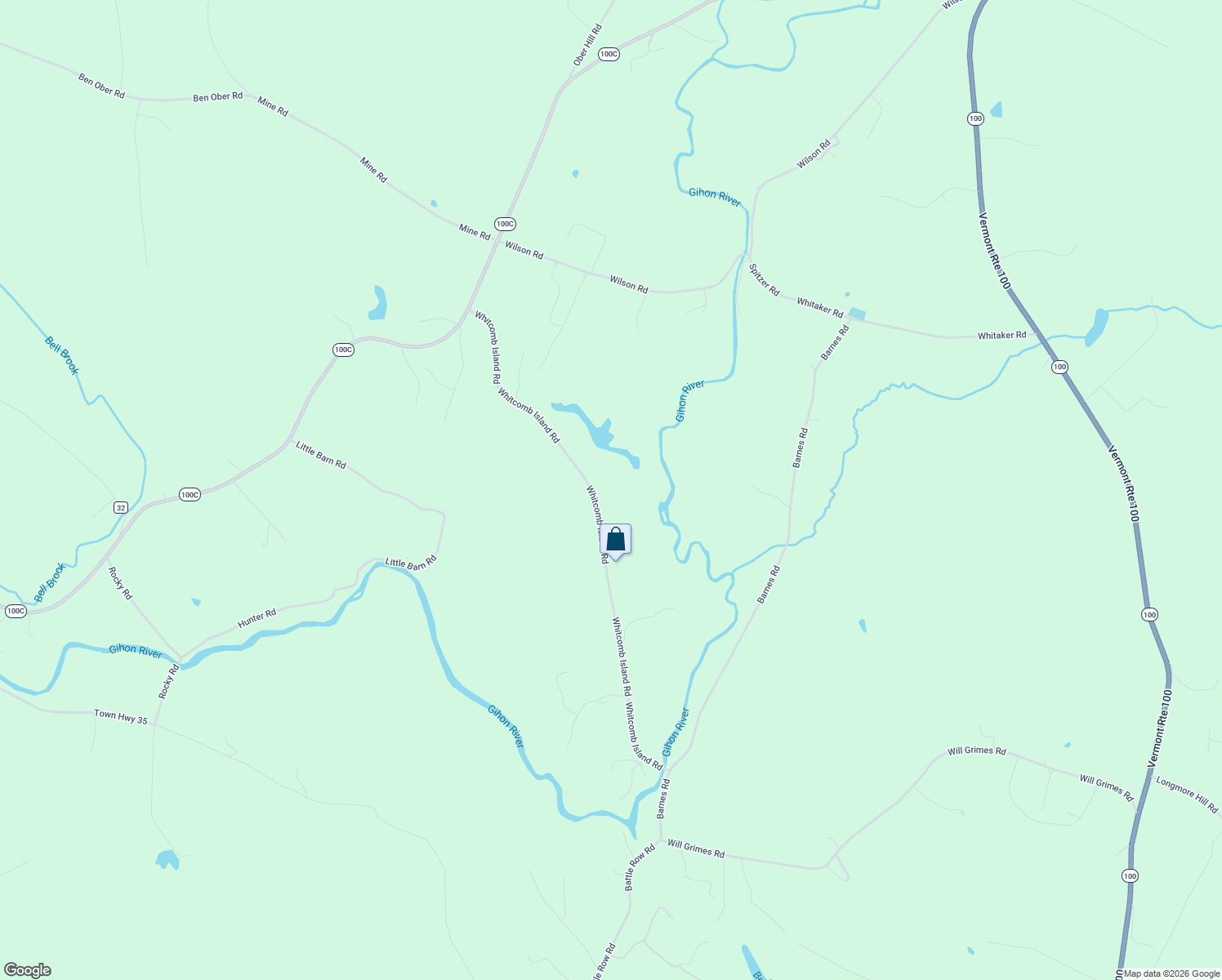 map of restaurants, bars, coffee shops, grocery stores, and more near 611 Whitcomb Island Road in Lamoille County