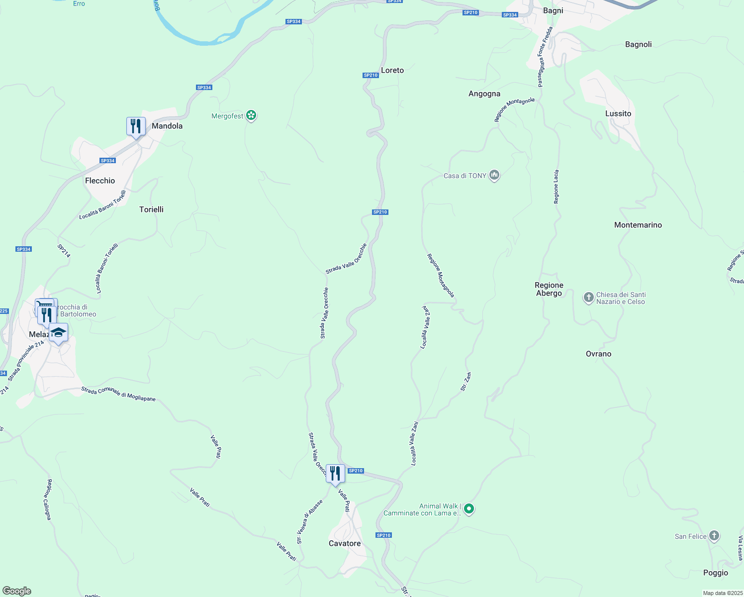 map of restaurants, bars, coffee shops, grocery stores, and more near 39 SP210 in Acqui Terme