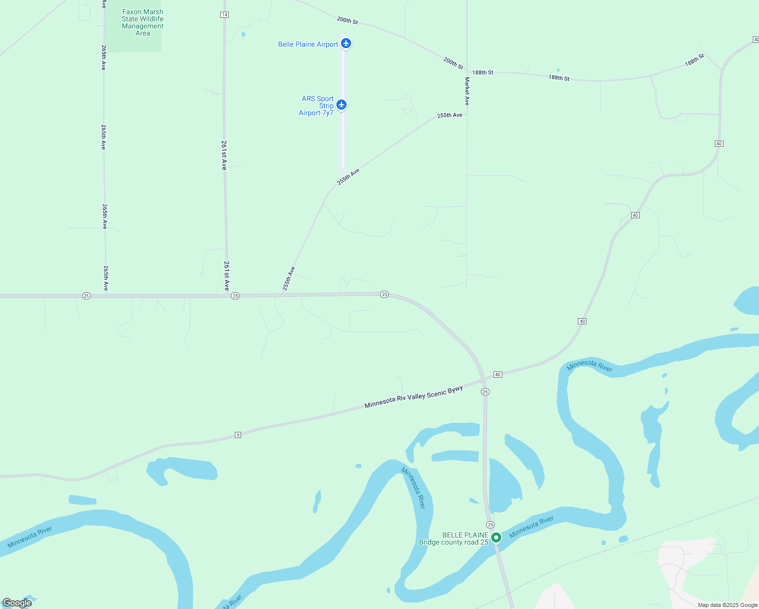 map of restaurants, bars, coffee shops, grocery stores, and more near 20702 Hillcrest Lane in Belle Plaine