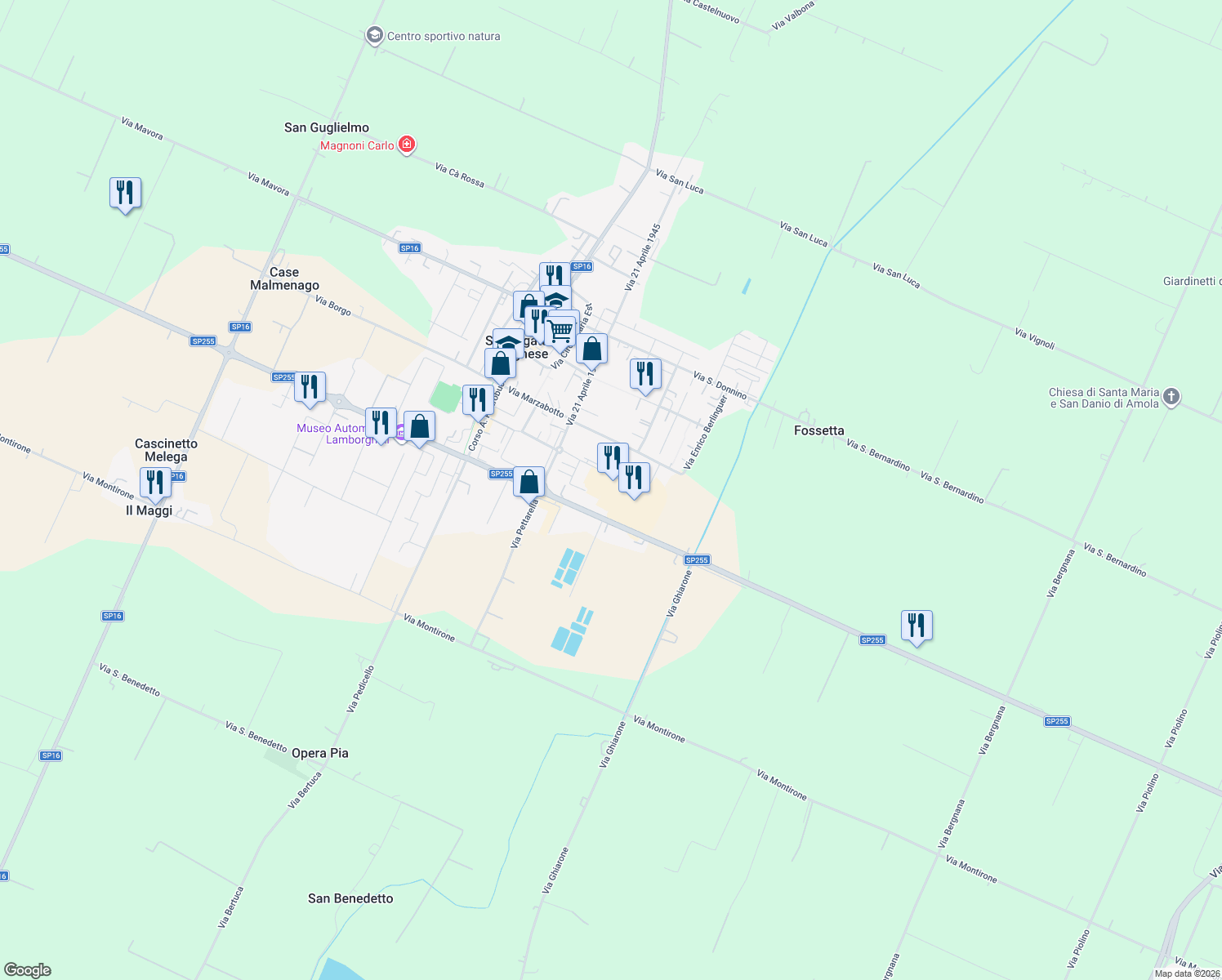 map of restaurants, bars, coffee shops, grocery stores, and more near 29 Viale della Repubblica in Bologna