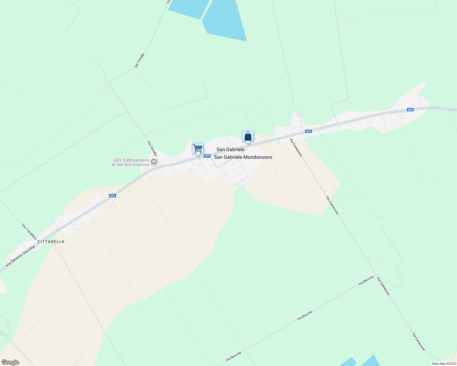 map of restaurants, bars, coffee shops, grocery stores, and more near 22 Via Giovanni Falcone in San Gabriele-mondonuovo