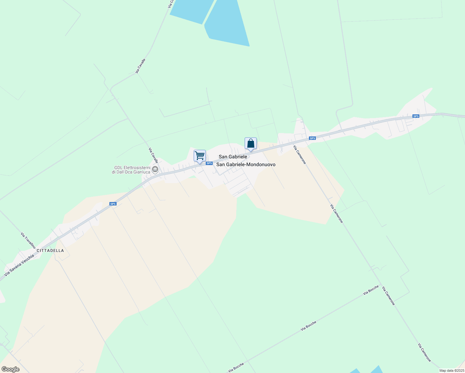 map of restaurants, bars, coffee shops, grocery stores, and more near 22 Via Giovanni Falcone in San Gabriele-mondonuovo