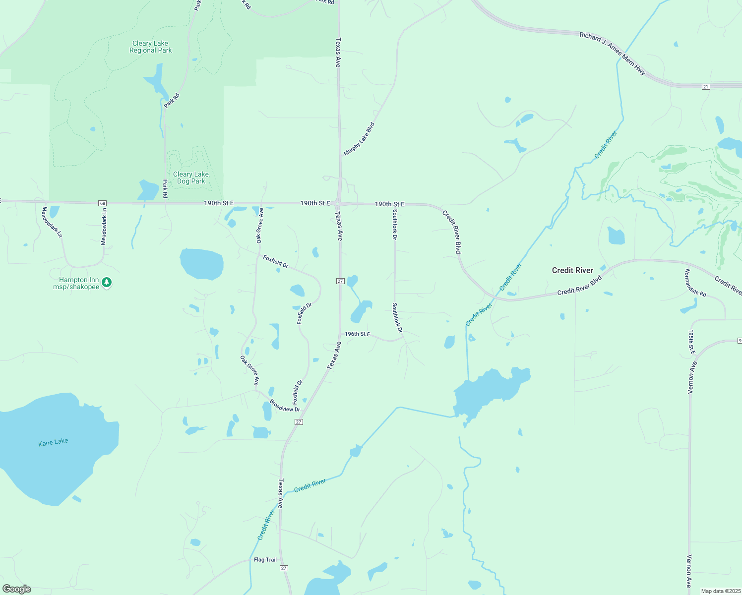 map of restaurants, bars, coffee shops, grocery stores, and more near 19400 Southfork Drive in Prior Lake