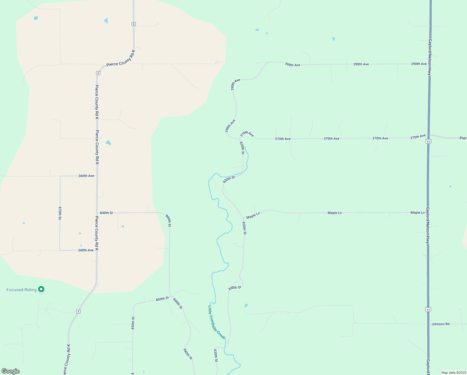 map of restaurants, bars, coffee shops, grocery stores, and more near 3586 830th Street in Hager City