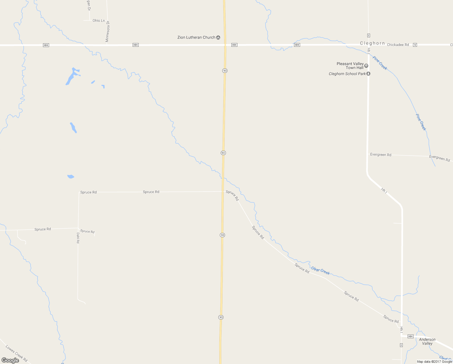 map of restaurants, bars, coffee shops, grocery stores, and more near E3850 Spruce Road in Eleva