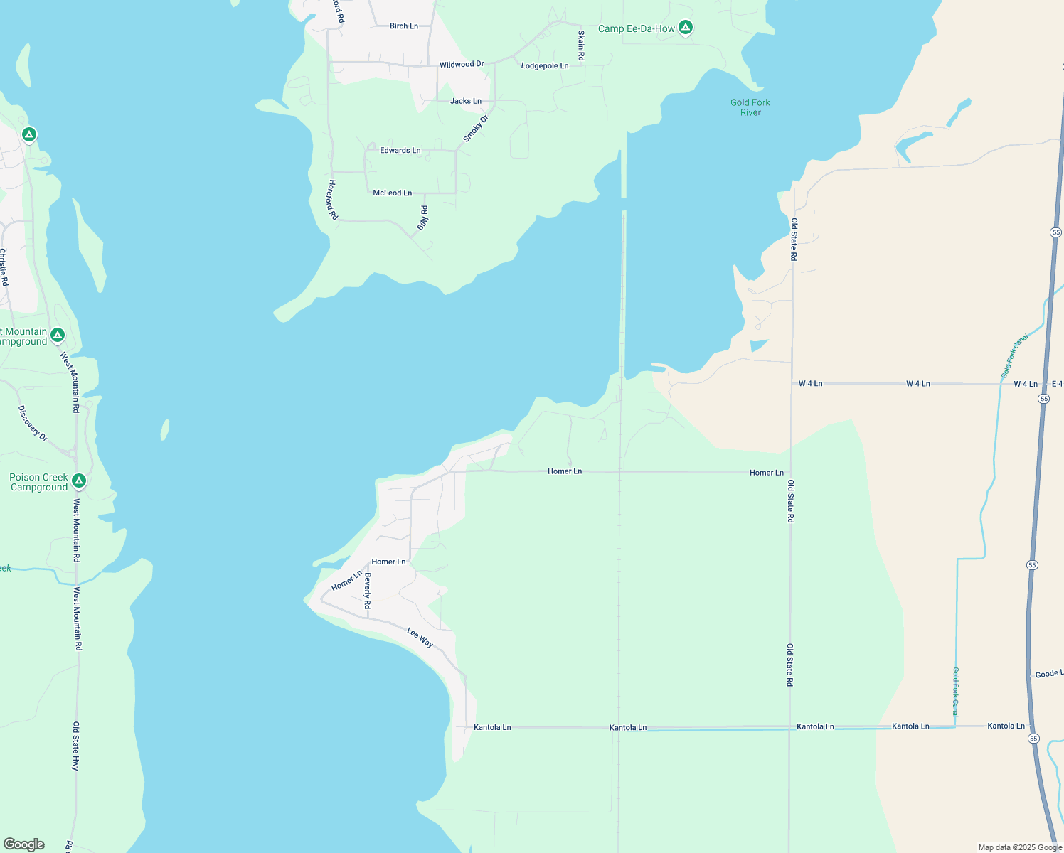 map of restaurants, bars, coffee shops, grocery stores, and more near 212 Shadows Trail in Donnelly
