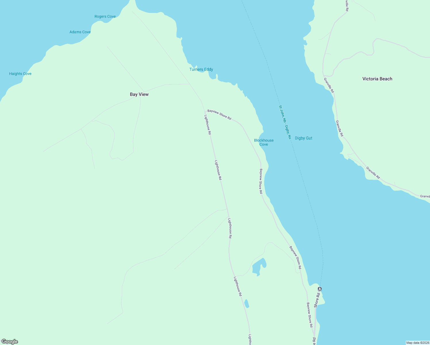 map of restaurants, bars, coffee shops, grocery stores, and more near 989 Lighthouse Road in Digby