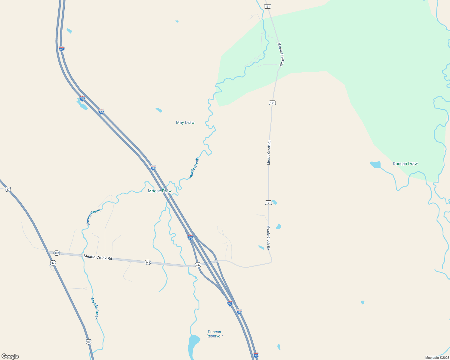 map of restaurants, bars, coffee shops, grocery stores, and more near 214 Meade Creek Road in Sheridan