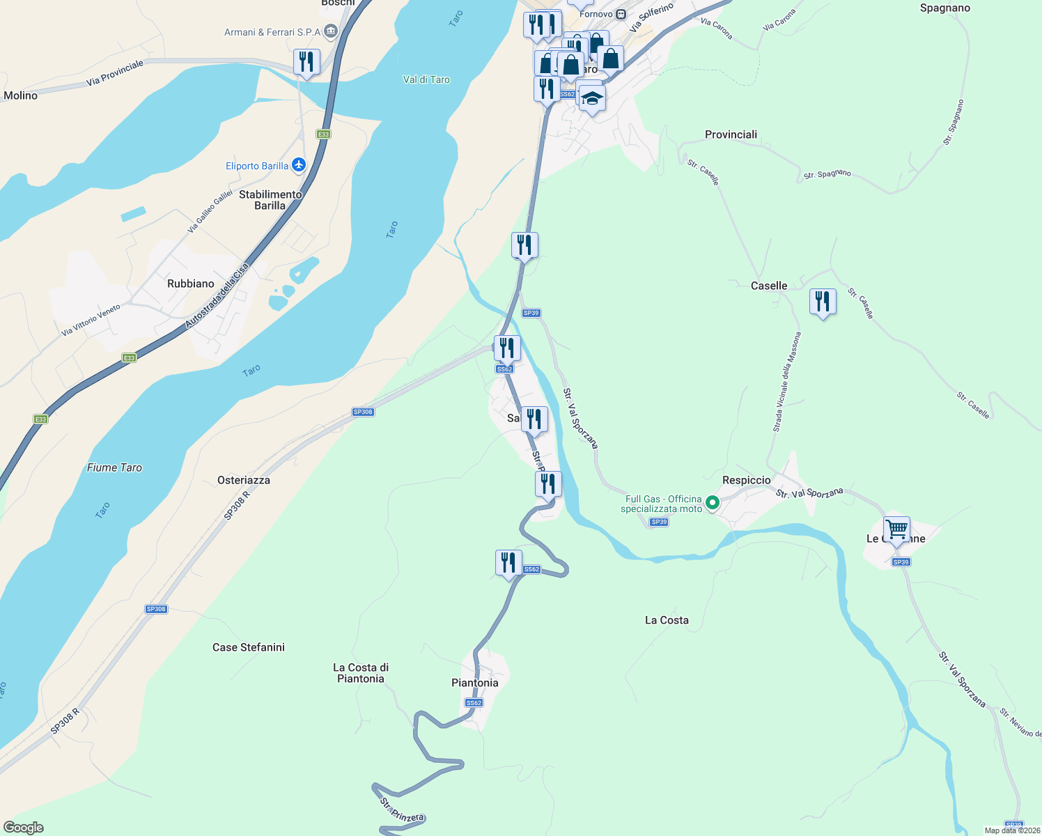 map of restaurants, bars, coffee shops, grocery stores, and more near in Salita