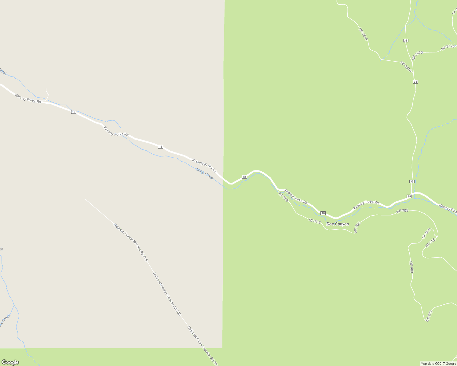 map of restaurants, bars, coffee shops, grocery stores, and more near Keeney Forks Road in Long Creek