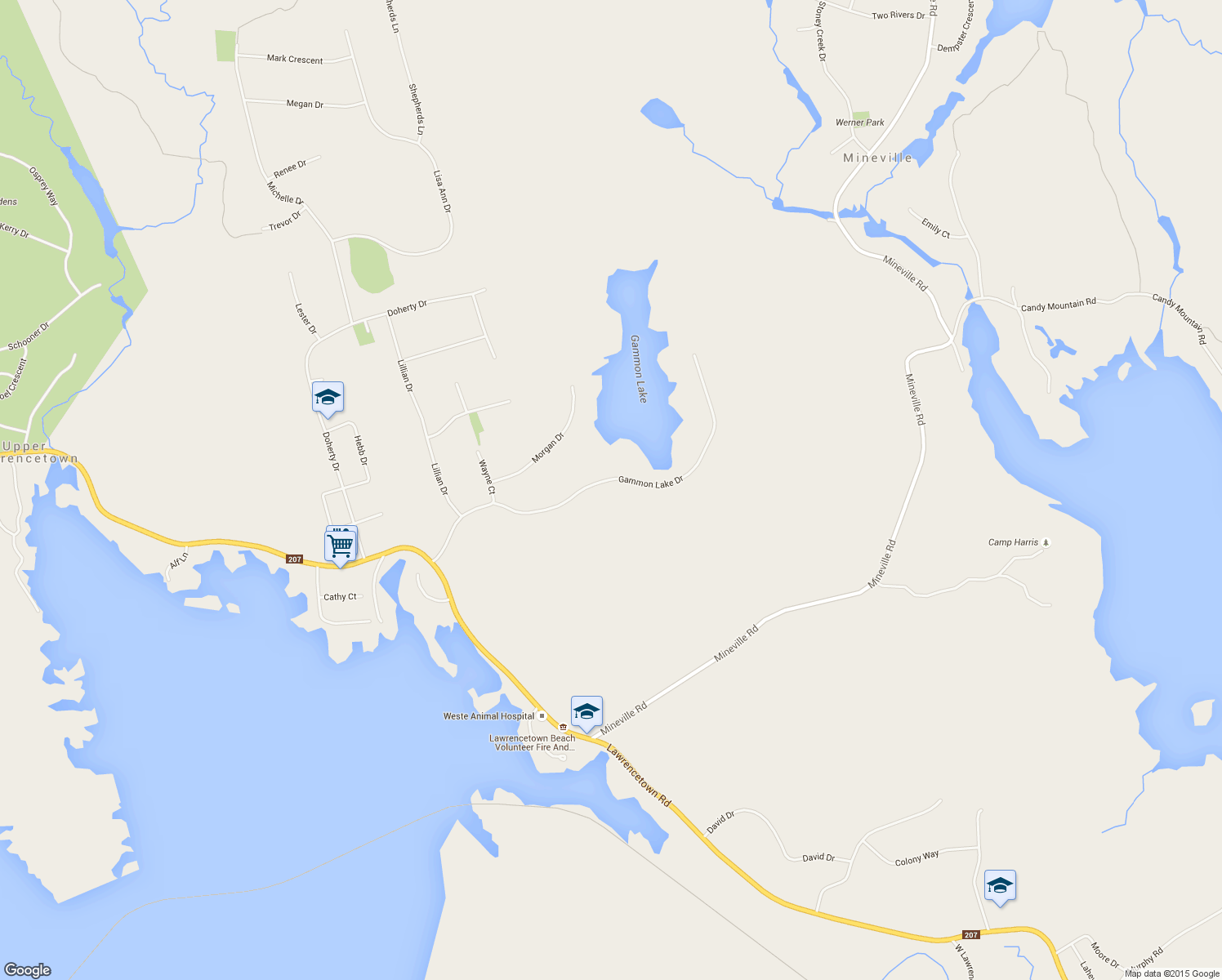 map of restaurants, bars, coffee shops, grocery stores, and more near 285 Gammon Lake Drive in Lawrencetown