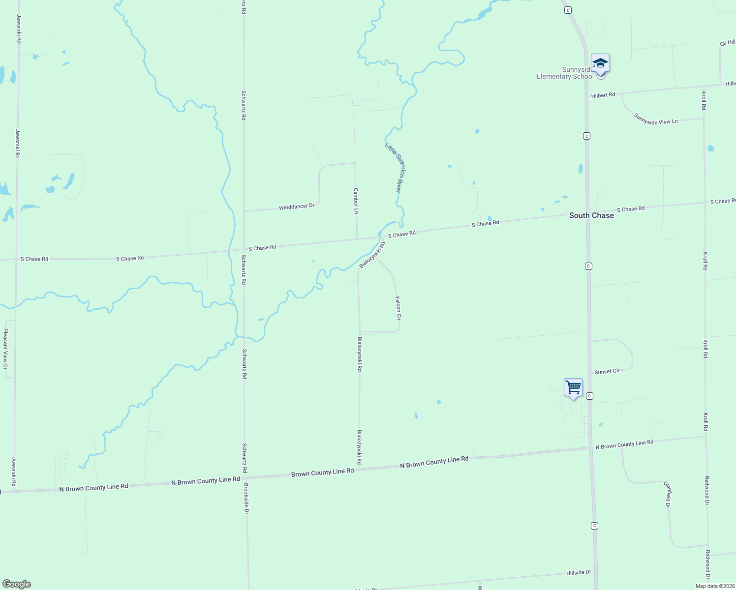 map of restaurants, bars, coffee shops, grocery stores, and more near 408 Bialozynski Rd in Pulaski