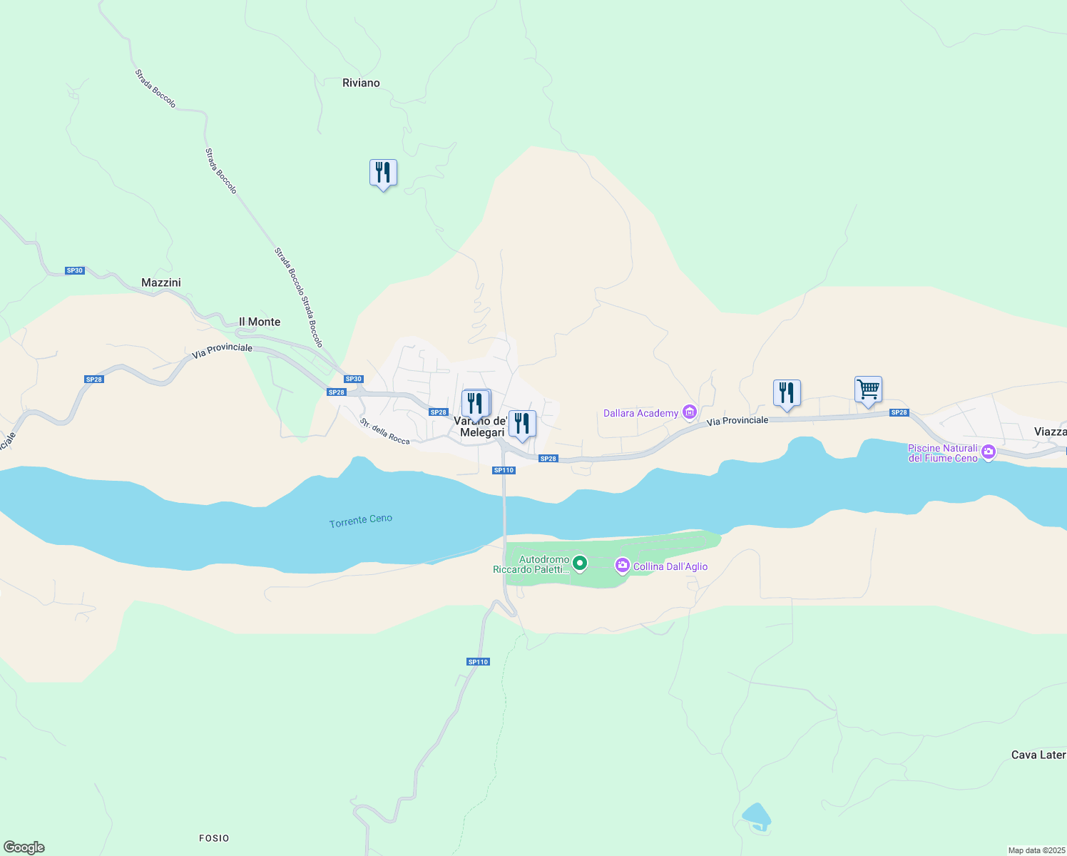 map of restaurants, bars, coffee shops, grocery stores, and more near 2 Via Leonardo da Vinci in Varano de' Melegari