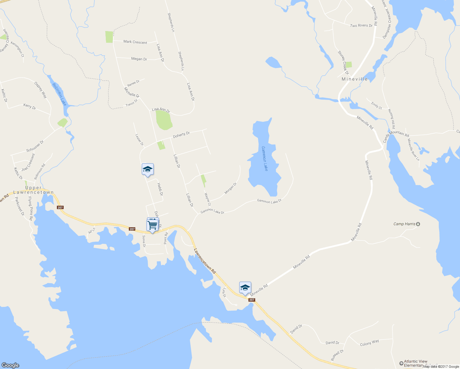 map of restaurants, bars, coffee shops, grocery stores, and more near 100 Morgan Drive in Lawrencetown