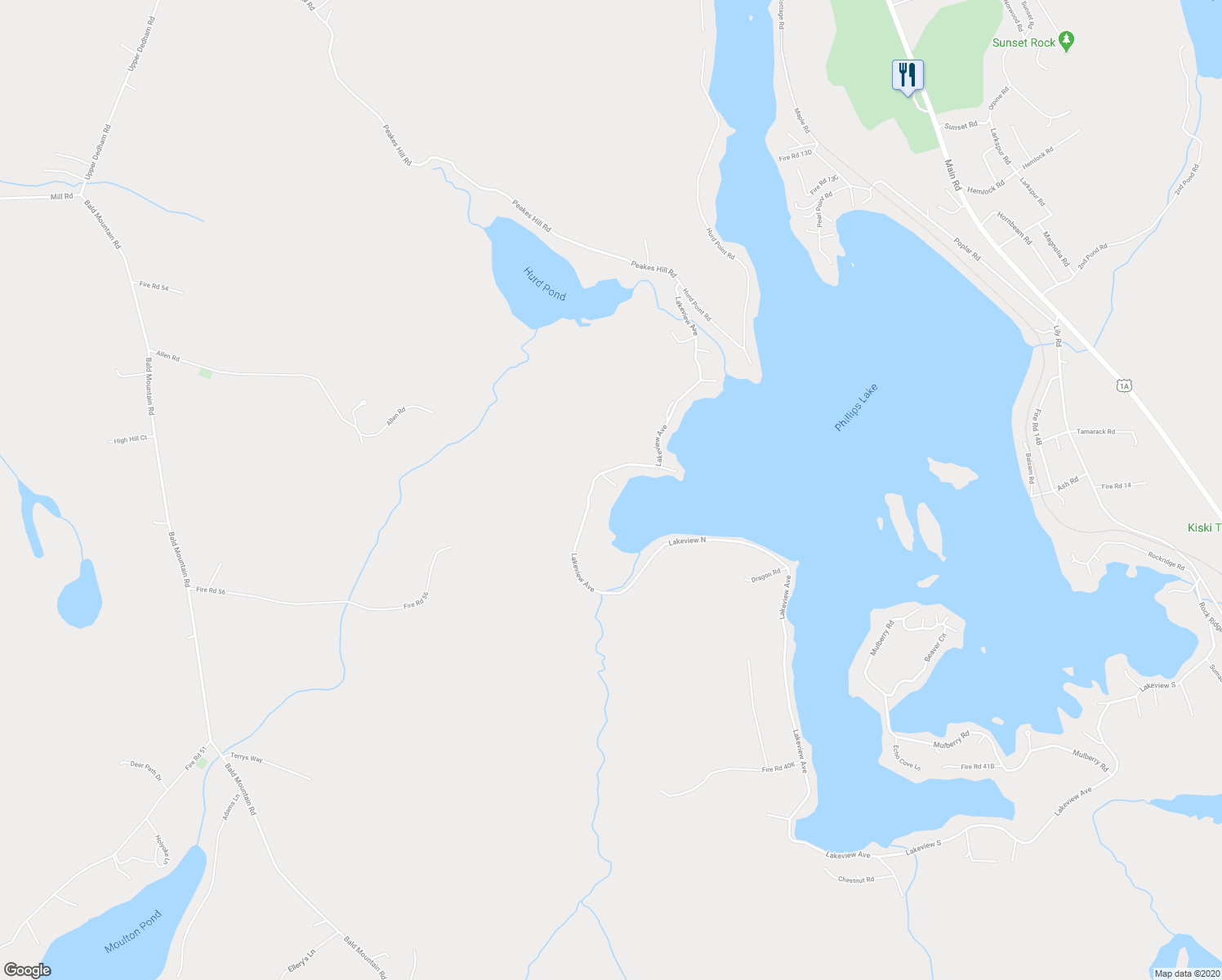 map of restaurants, bars, coffee shops, grocery stores, and more near 681 Lakeview Avenue in Dedham