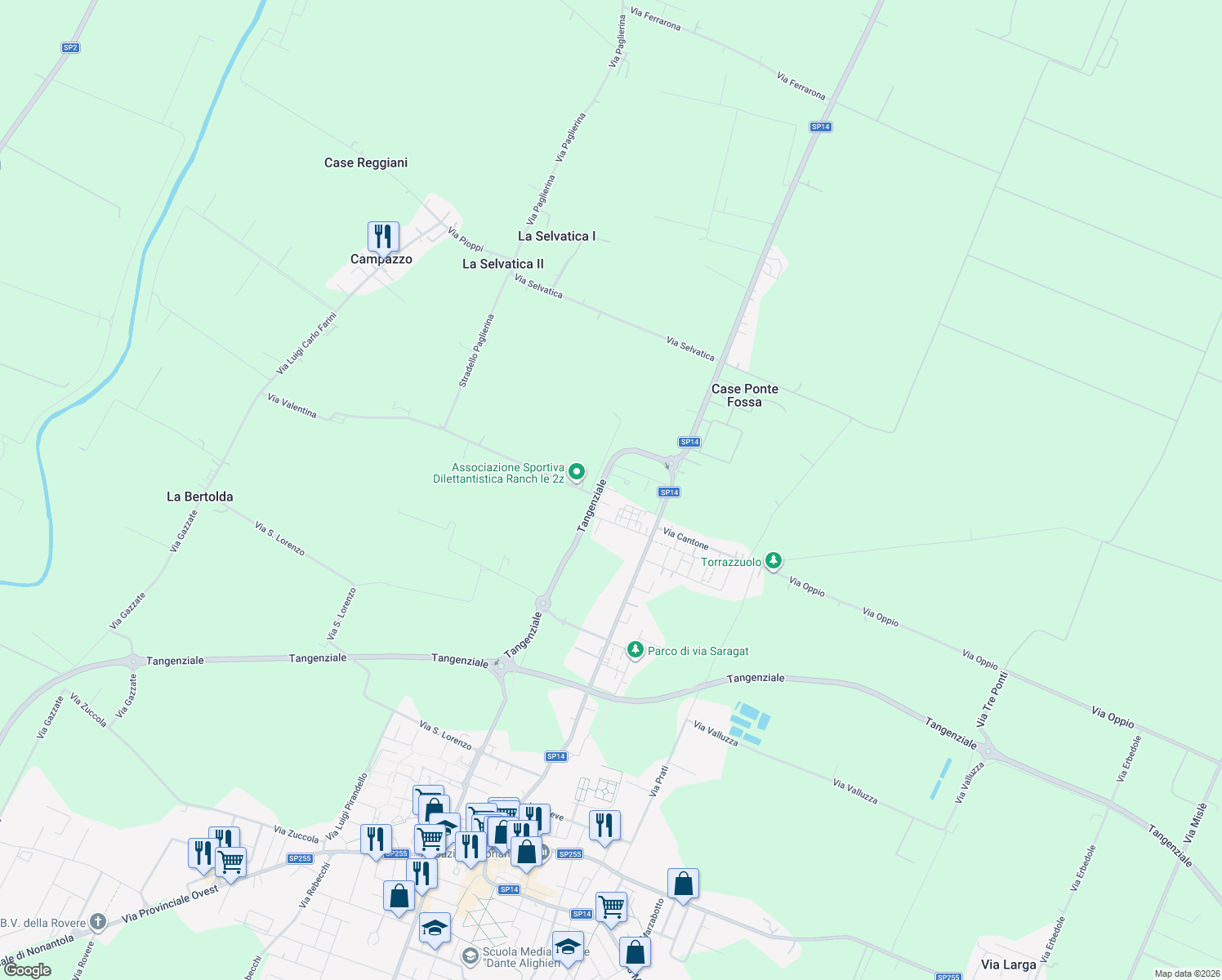 map of restaurants, bars, coffee shops, grocery stores, and more near 1 Via Talete in Provincia di Modena