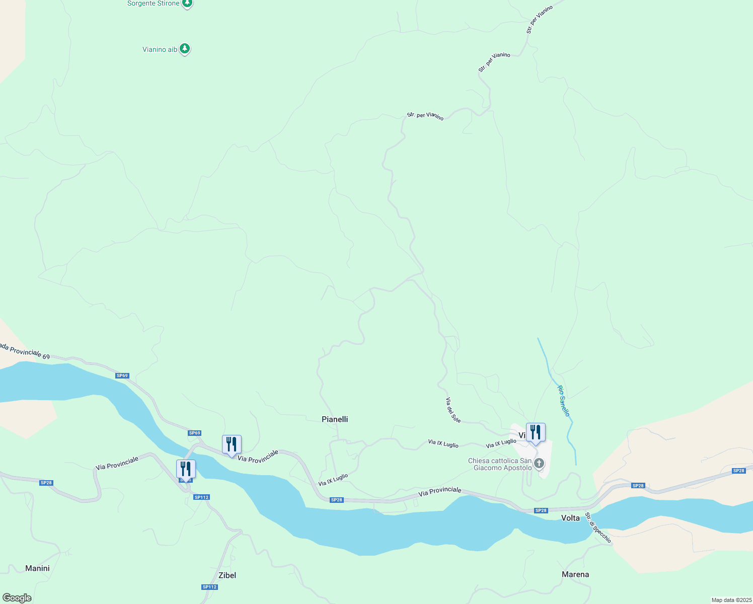 map of restaurants, bars, coffee shops, grocery stores, and more near 7 Località Casa Turni in Provincia di Parma
