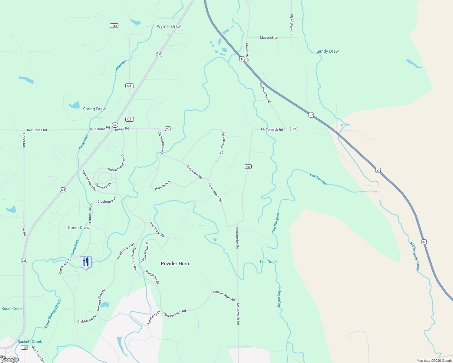 map of restaurants, bars, coffee shops, grocery stores, and more near 37-39 Mallard Road in Sheridan