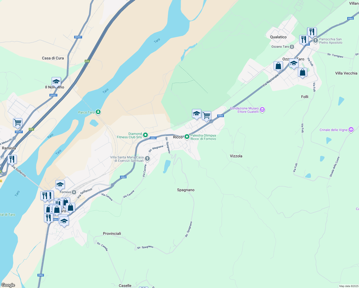 map of restaurants, bars, coffee shops, grocery stores, and more near 4 Via Giotto in Riccò