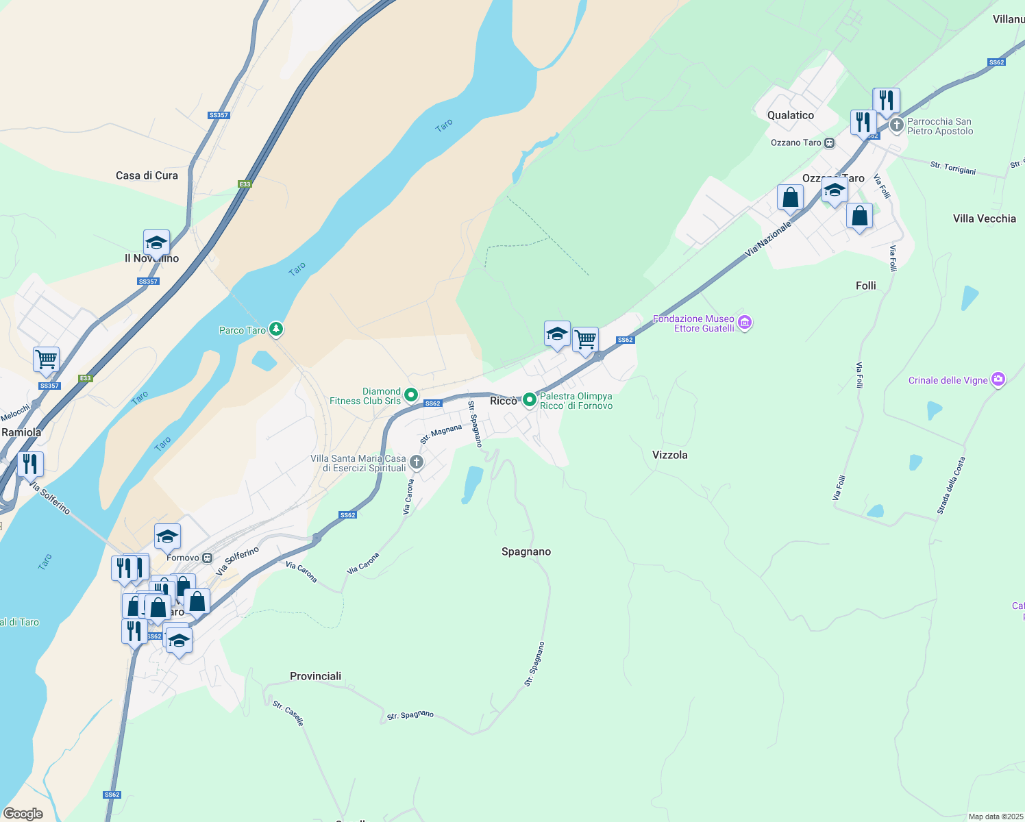 map of restaurants, bars, coffee shops, grocery stores, and more near 4 Via Giotto in Riccò