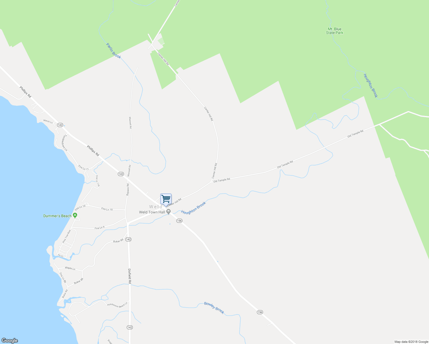 map of restaurants, bars, coffee shops, grocery stores, and more near 79 Center Hill Road in Weld