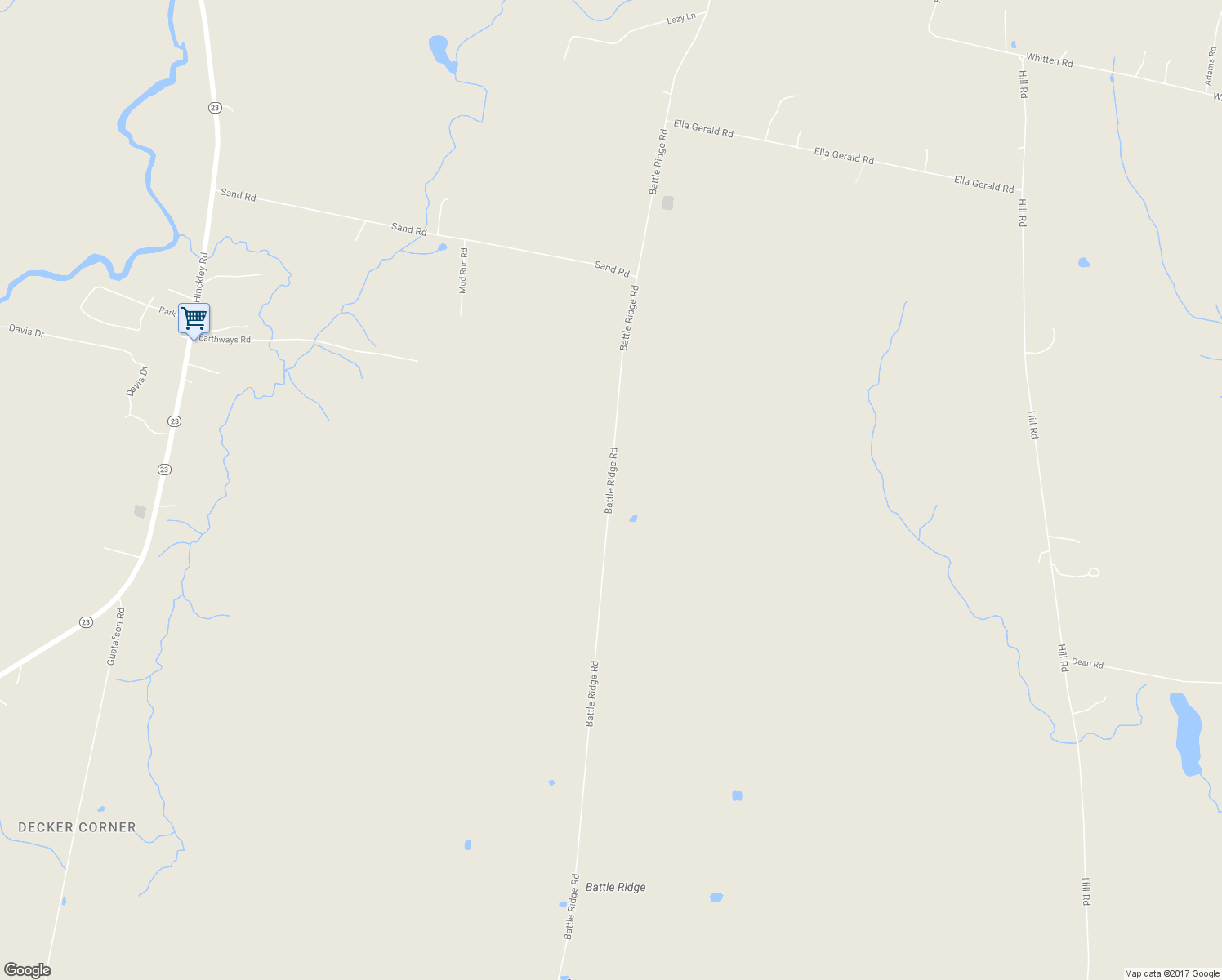 map of restaurants, bars, coffee shops, grocery stores, and more near 675 Battle Ridge Road in Clinton