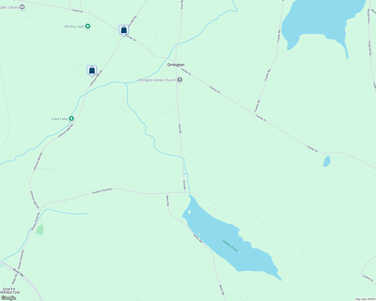map of restaurants, bars, coffee shops, grocery stores, and more near 594 Dow Road in Orrington