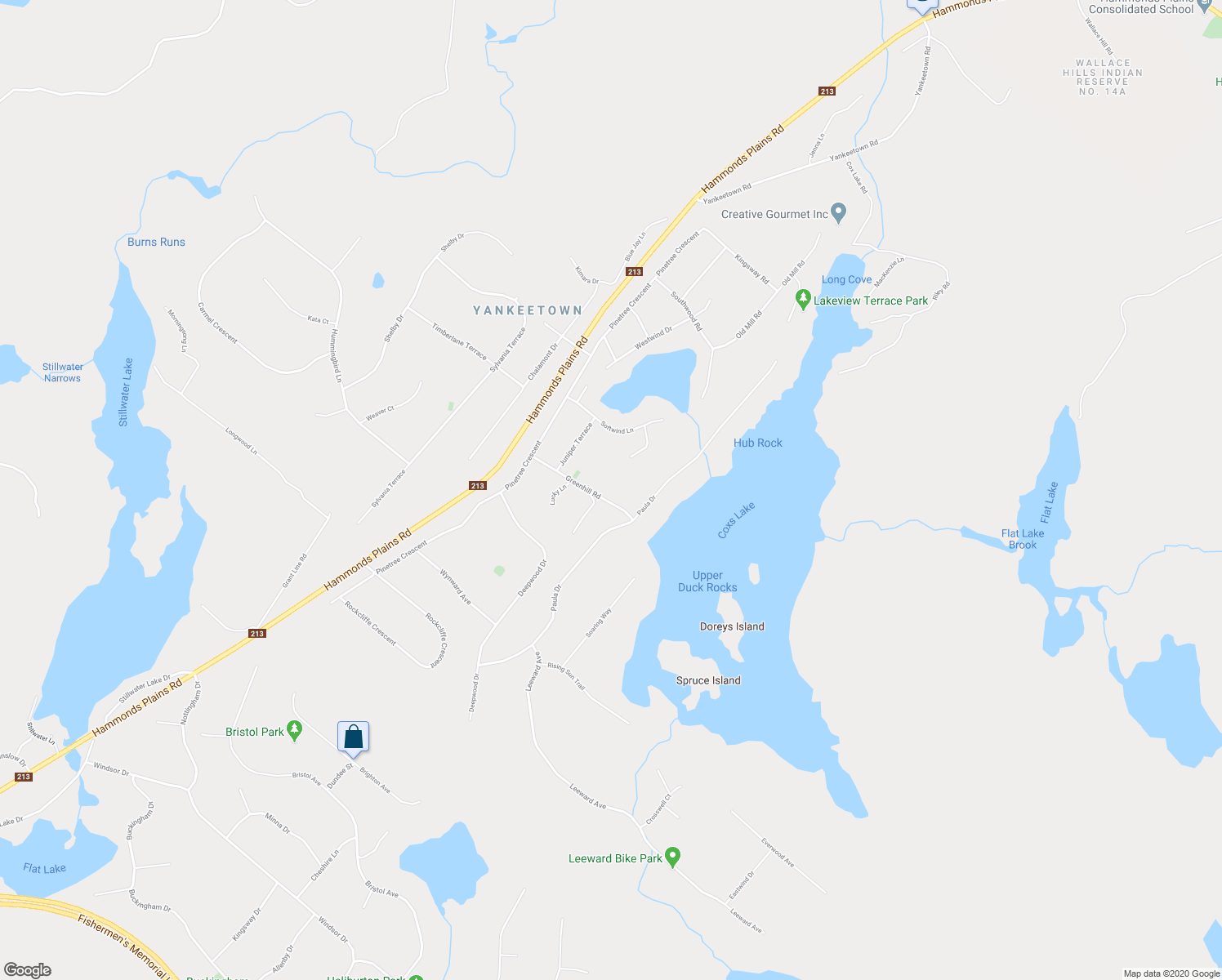 map of restaurants, bars, coffee shops, grocery stores, and more near 46 Greenhill Road in Hammonds Plains