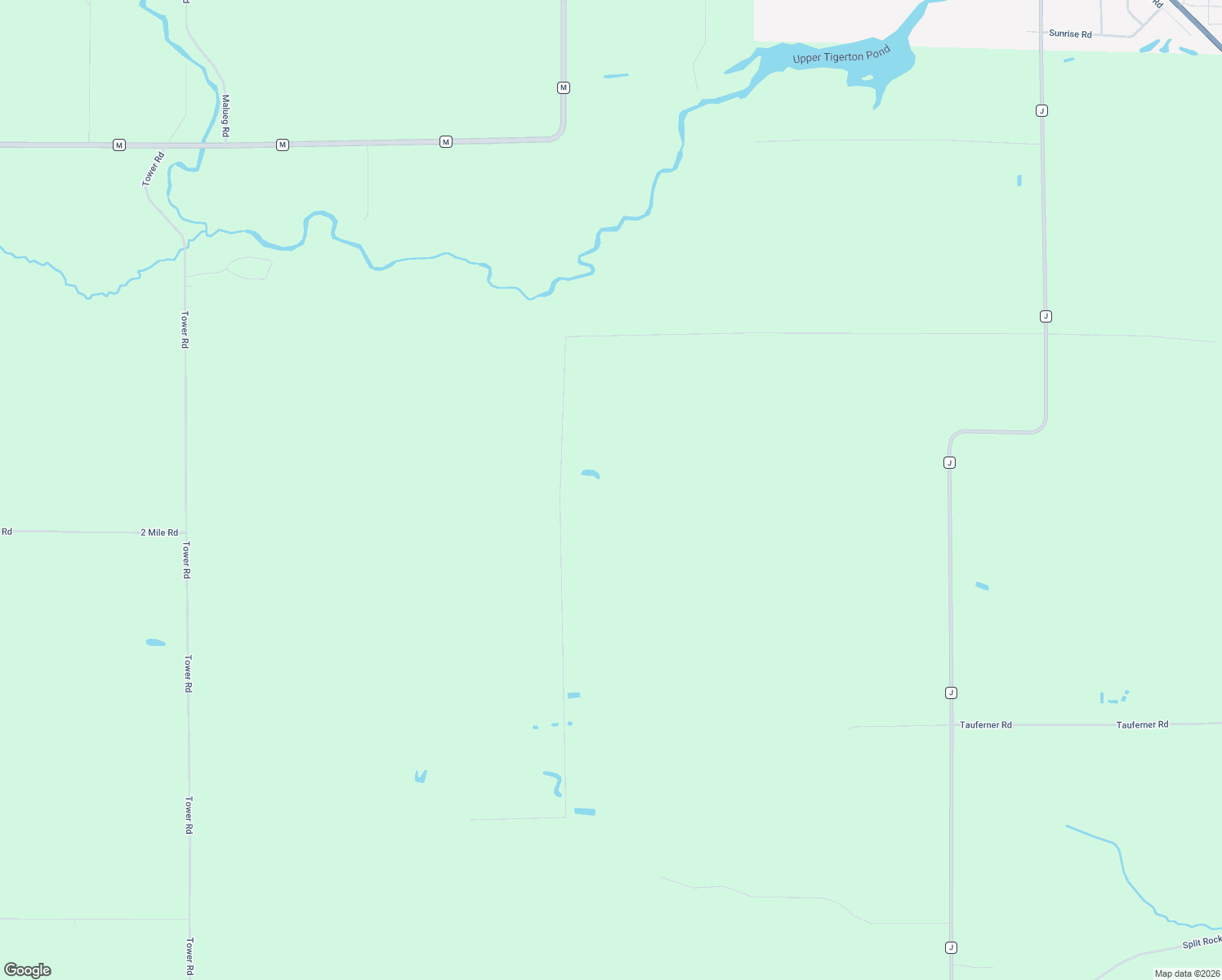map of restaurants, bars, coffee shops, grocery stores, and more near N3520 Menge Road in Tigerton