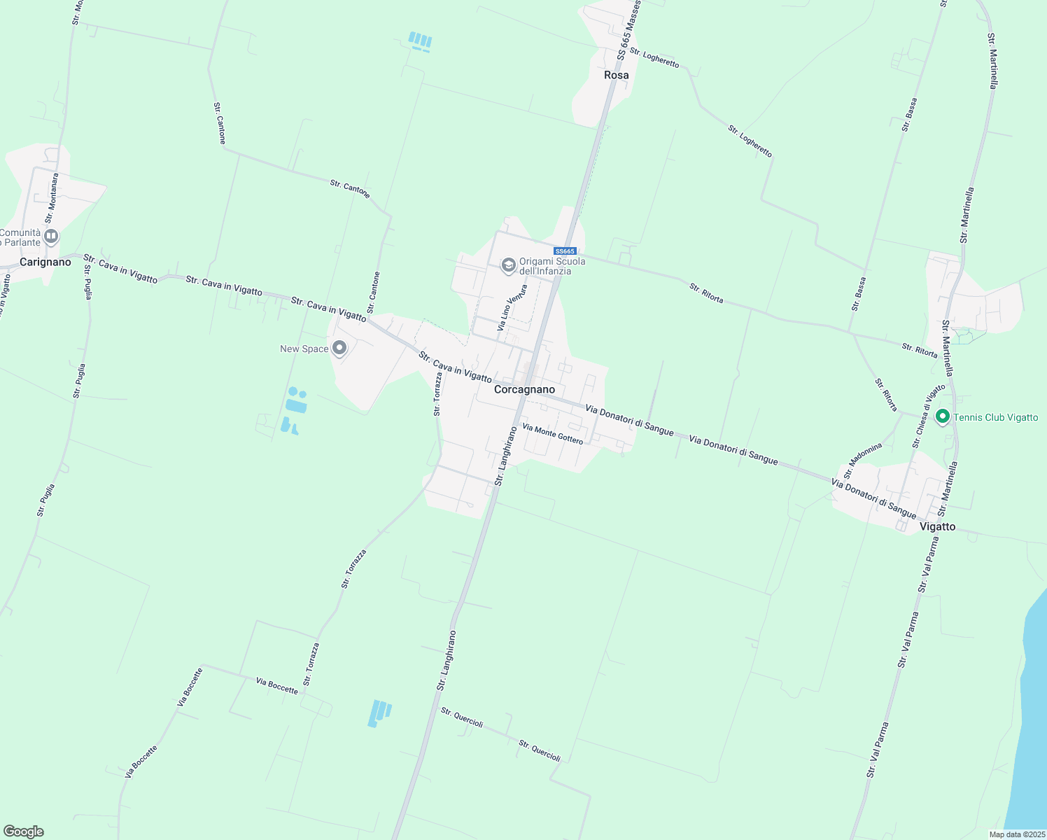 map of restaurants, bars, coffee shops, grocery stores, and more near 5-1 Piazzale del Municipio in Corcagnano