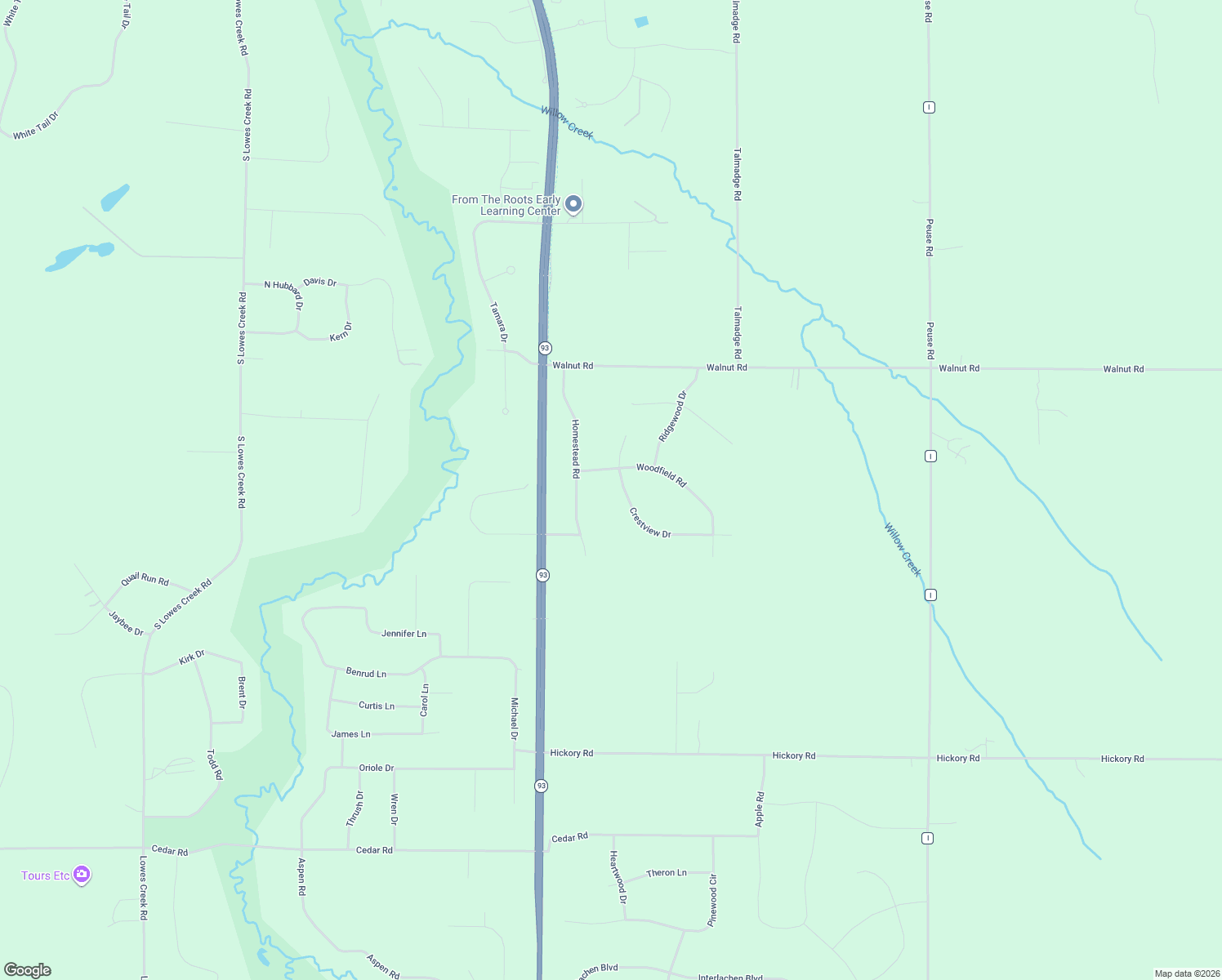 map of restaurants, bars, coffee shops, grocery stores, and more near S7610 Crestview Dr in Eau Claire