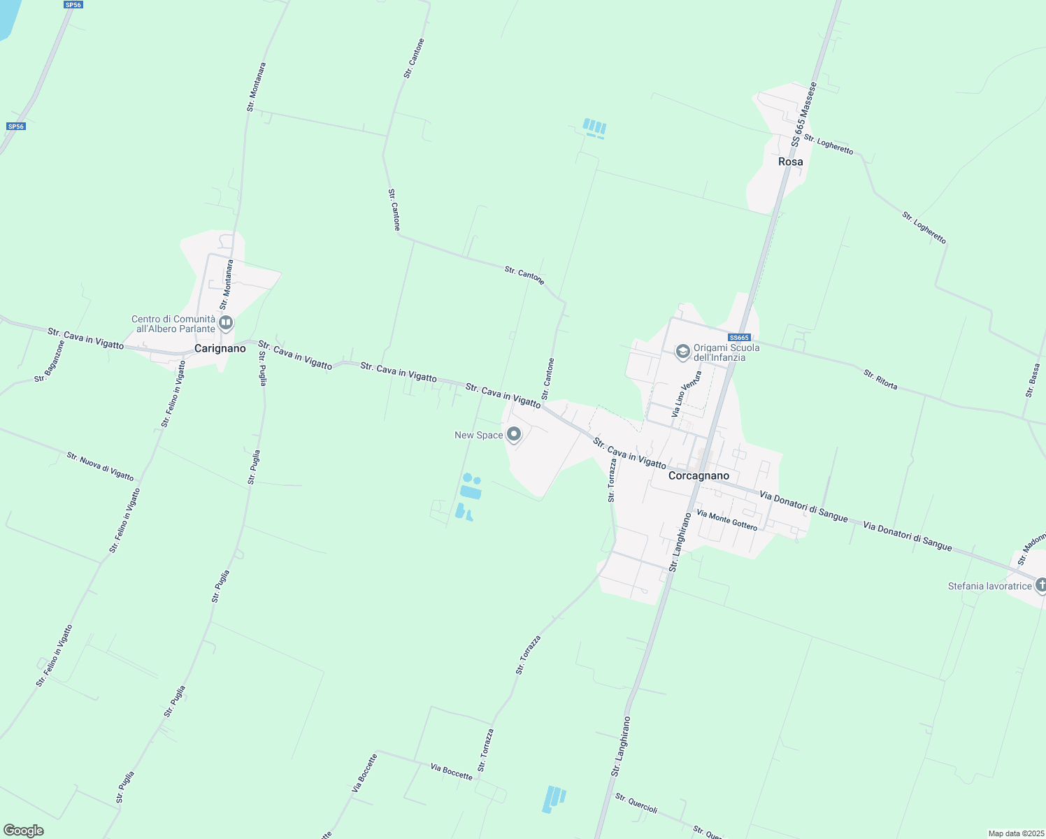 map of restaurants, bars, coffee shops, grocery stores, and more near 72 Strada Cava in Vigatto in Corcagnano