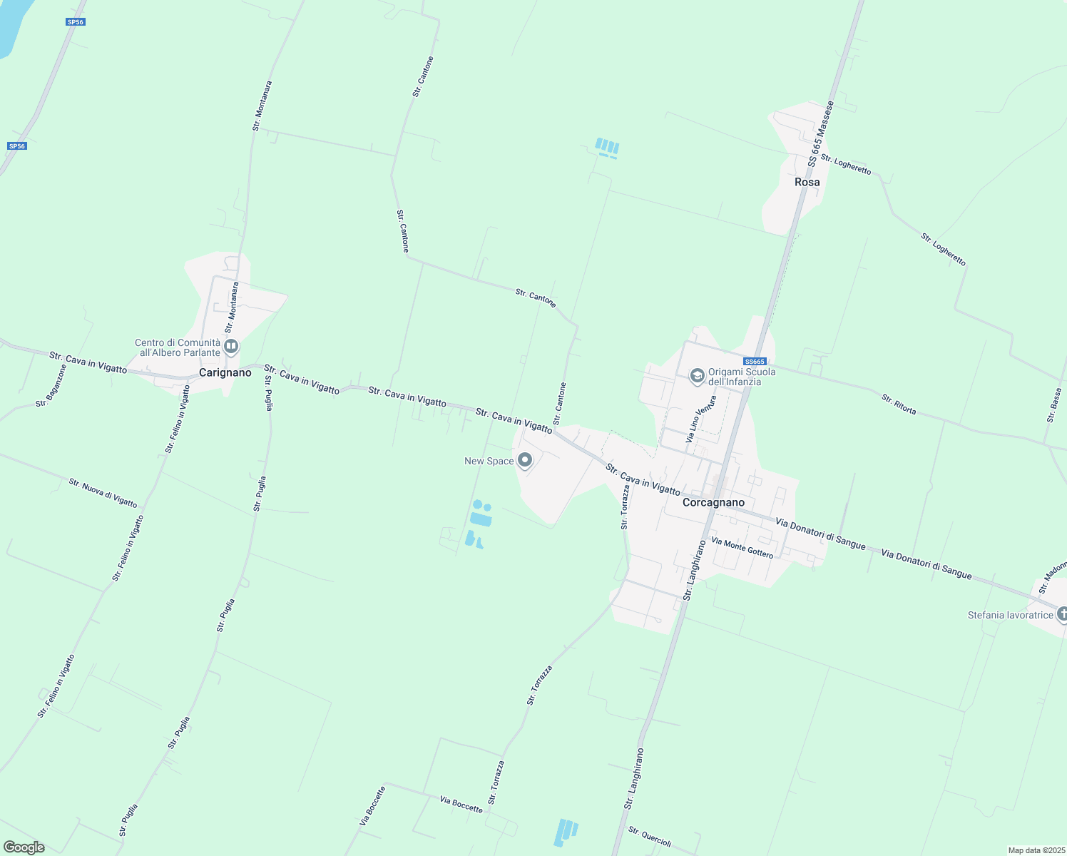 map of restaurants, bars, coffee shops, grocery stores, and more near 72 Strada Cava in Vigatto in Corcagnano