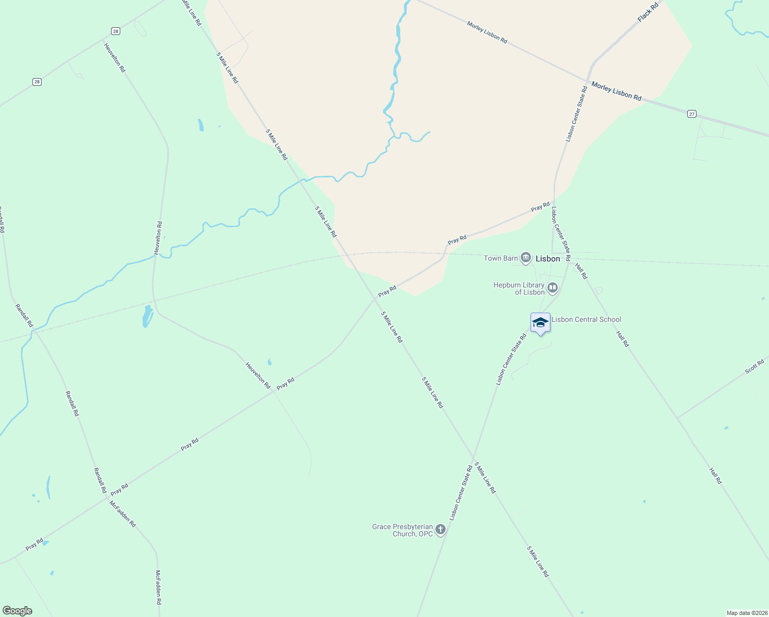 map of restaurants, bars, coffee shops, grocery stores, and more near 546 5 Mile Line Rd in Lisbon