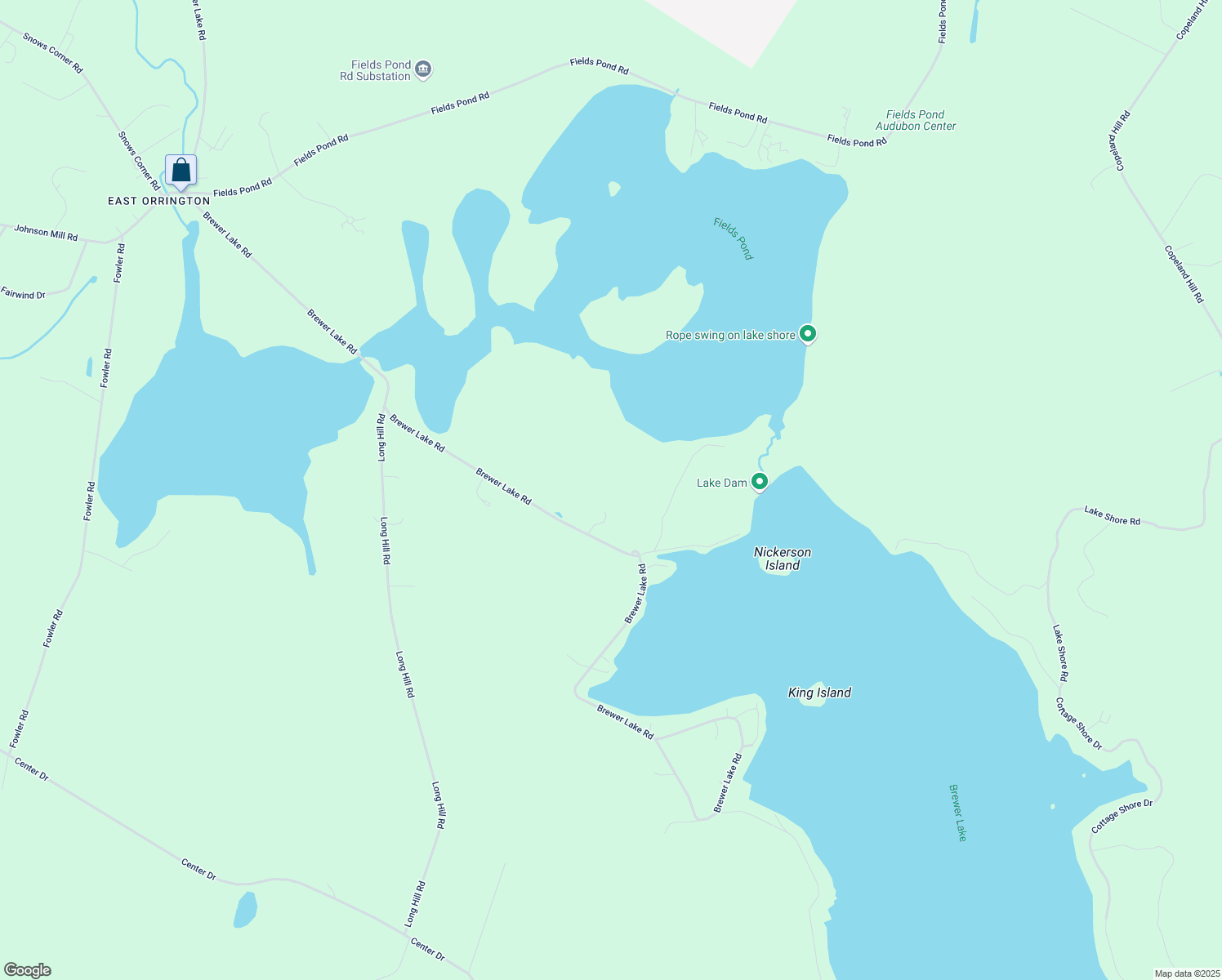 map of restaurants, bars, coffee shops, grocery stores, and more near 76 Theresa Drive in Orrington
