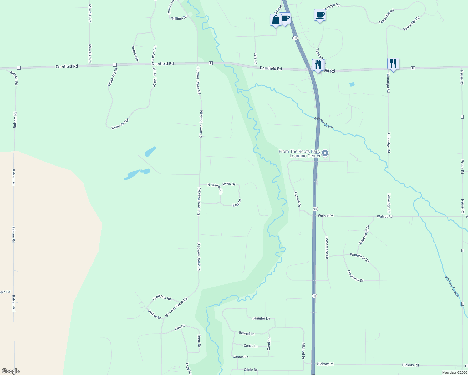 map of restaurants, bars, coffee shops, grocery stores, and more near 3065 Davis Drive in Eau Claire
