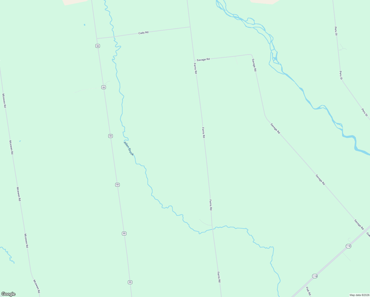 map of restaurants, bars, coffee shops, grocery stores, and more near 385 Ferris Road in Nicholville