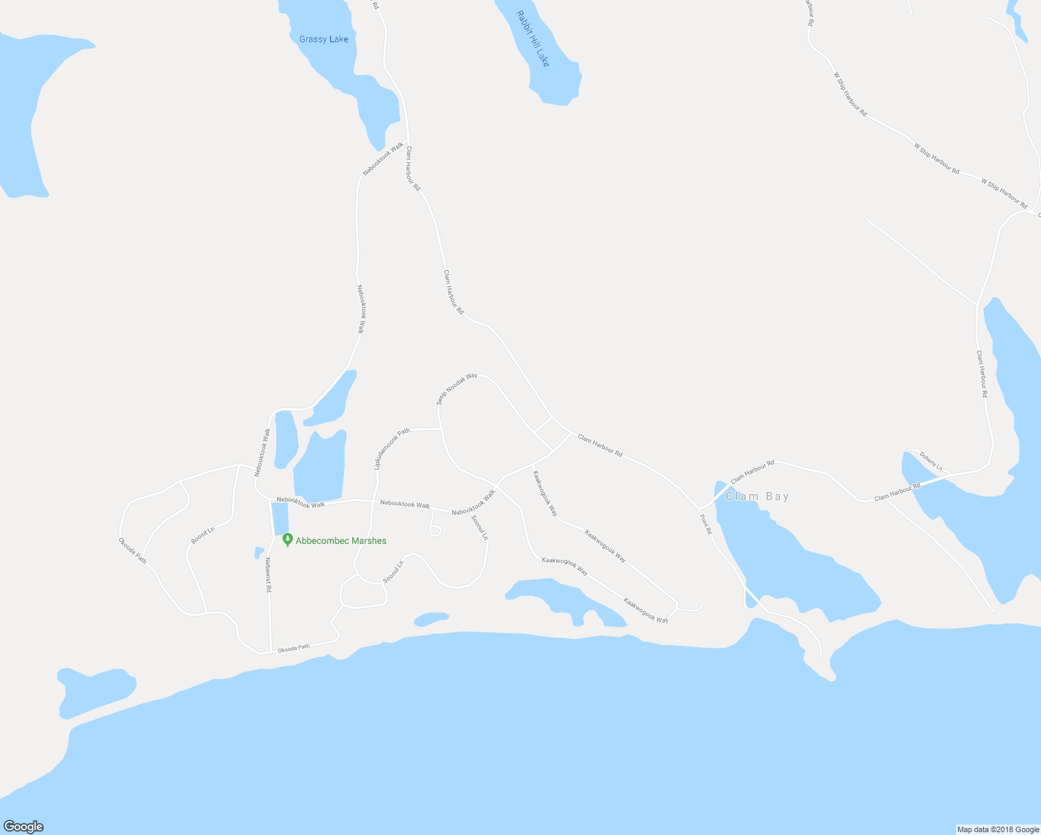 map of restaurants, bars, coffee shops, grocery stores, and more near Sesip Noodak Way in Clam Bay