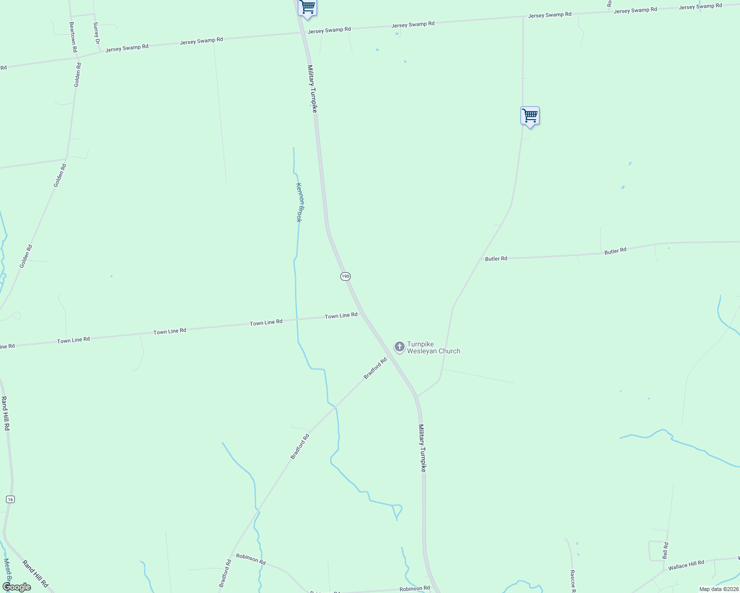 map of restaurants, bars, coffee shops, grocery stores, and more near 2282 Military Turnpike in West Chazy