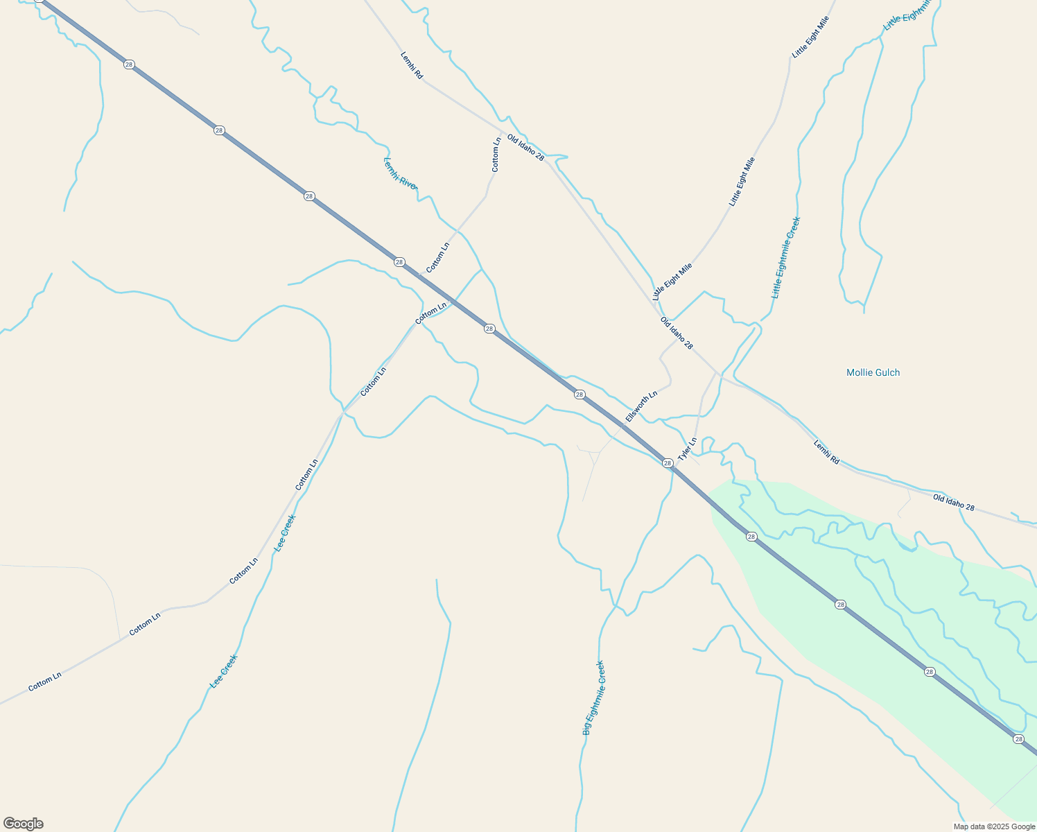 map of restaurants, bars, coffee shops, grocery stores, and more near 3835 Idaho 28 in Leadore