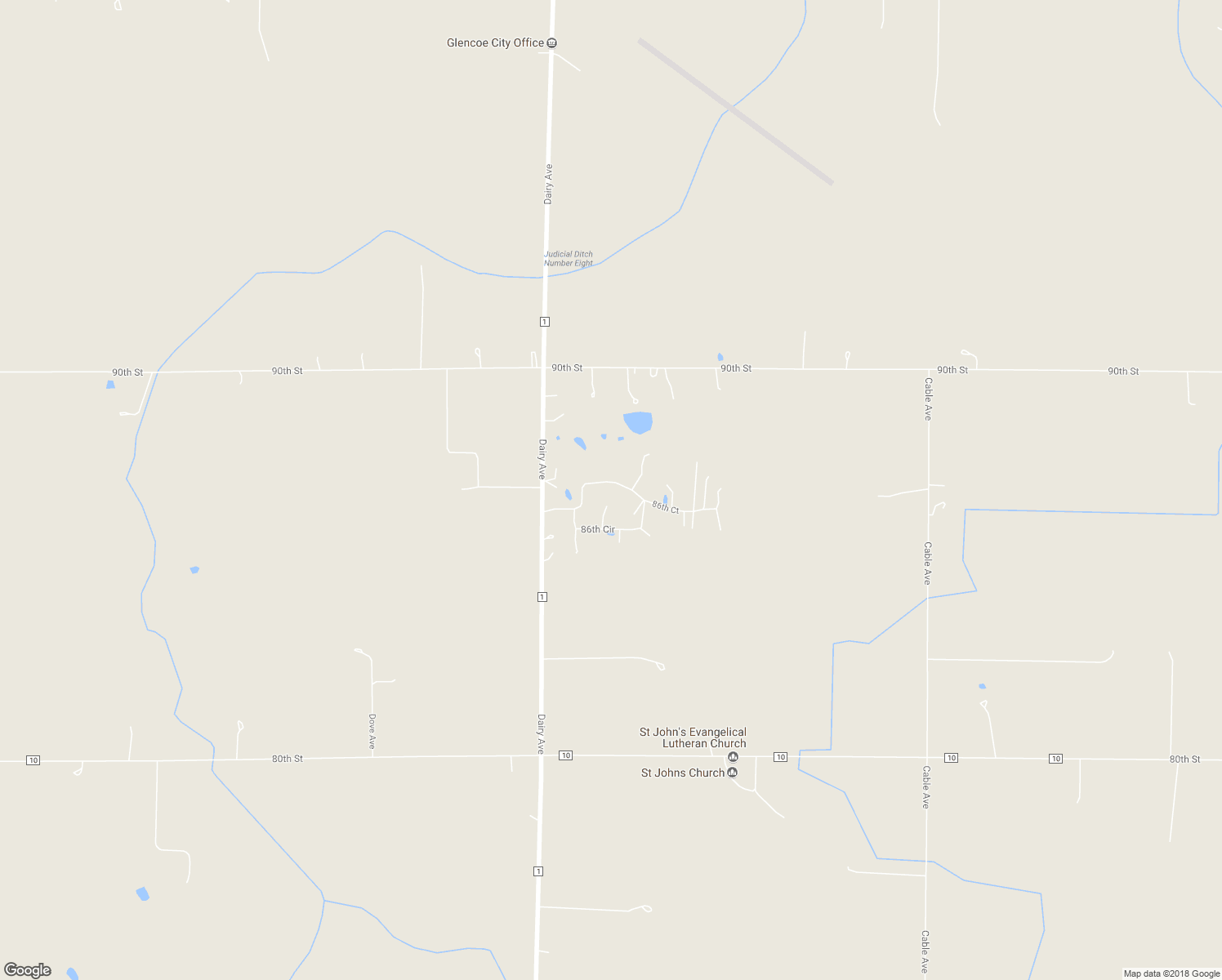 map of restaurants, bars, coffee shops, grocery stores, and more near 4795 86th Circle in Glencoe