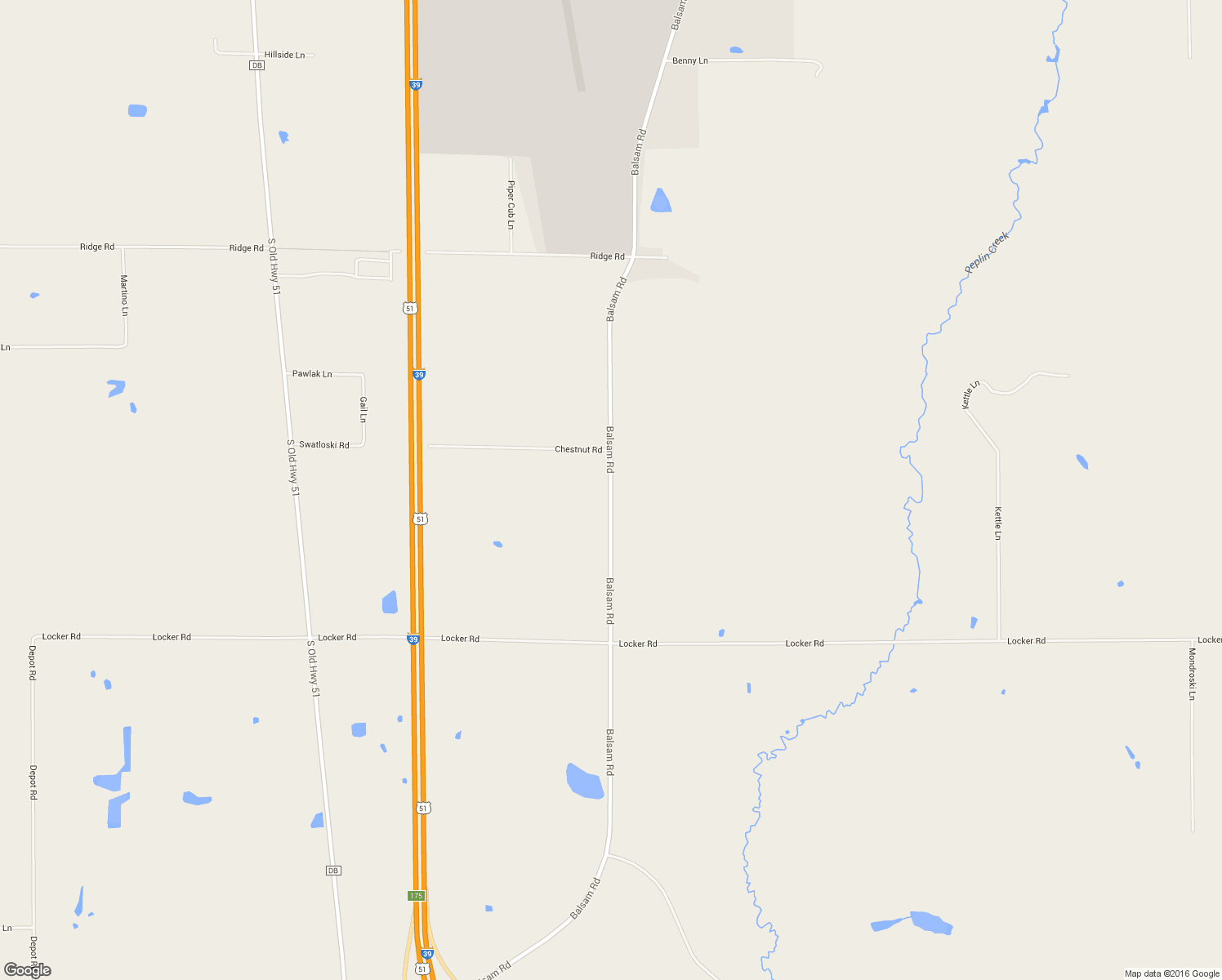 map of restaurants, bars, coffee shops, grocery stores, and more near Balsam Road in Mosinee