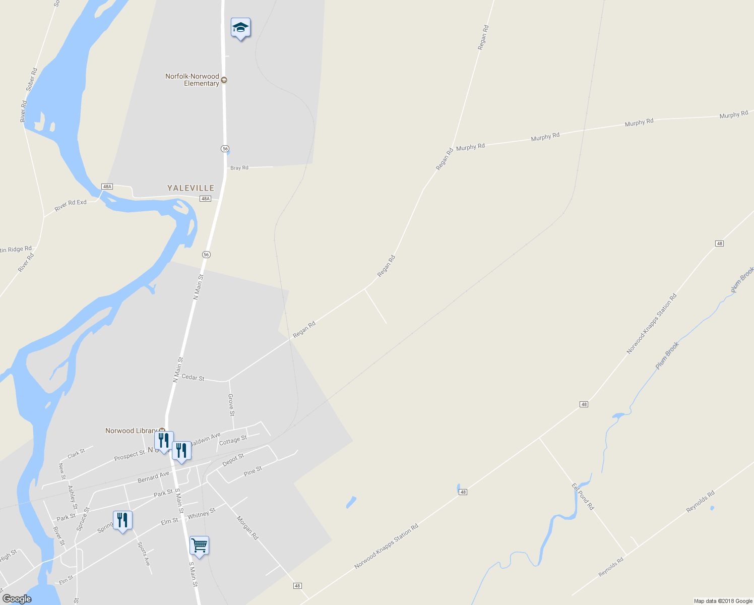 map of restaurants, bars, coffee shops, grocery stores, and more near 200 Regan Road in Norwood