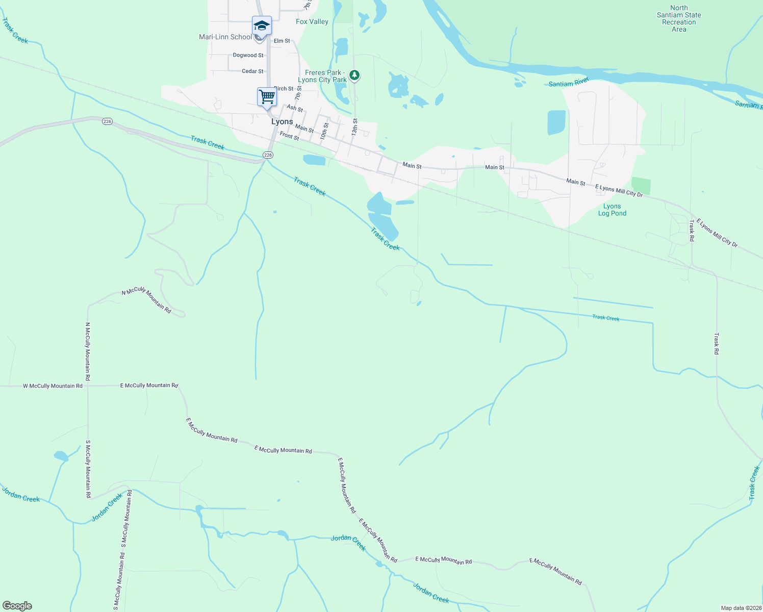 map of restaurants, bars, coffee shops, grocery stores, and more near 40782 16th Street in Lyons