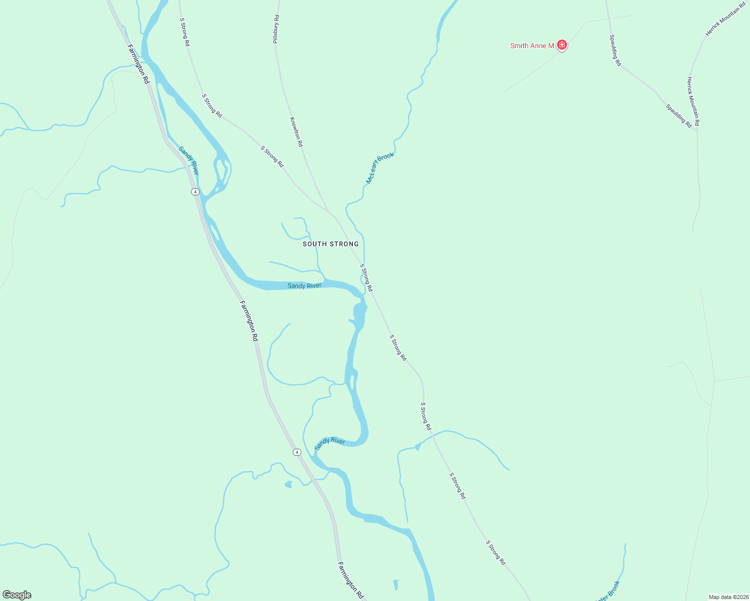 map of restaurants, bars, coffee shops, grocery stores, and more near South Strong Road in Strong
