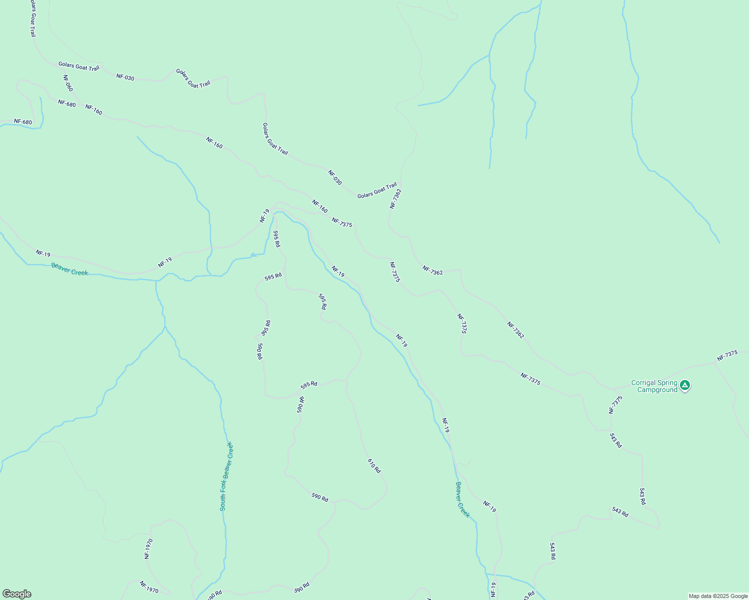 map of restaurants, bars, coffee shops, grocery stores, and more near National Forest Development Road 19 in Sumpter